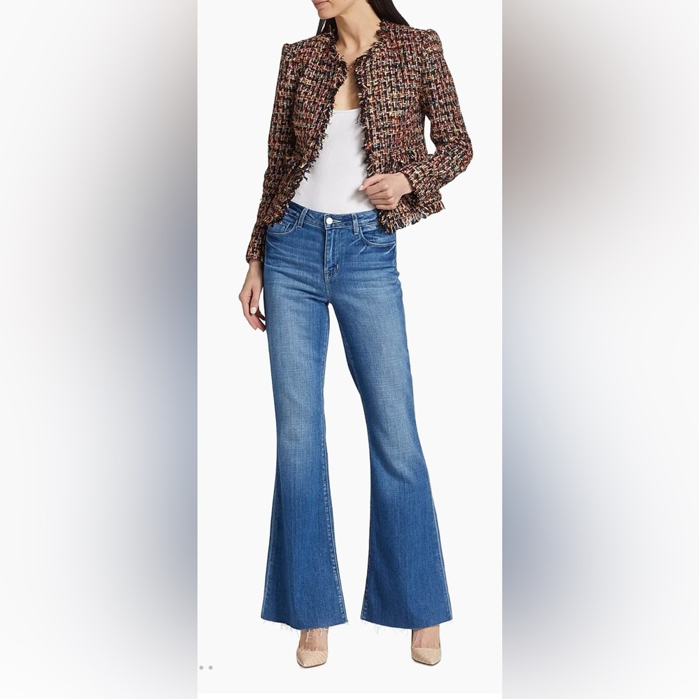 NEW L'AGENCE $299 Sera Blue Flare Jeans size 25